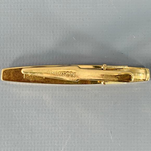 BURBERRY Vintage Gold Silver Horse Logo Metal Tie Clip - Picture 3 of 3